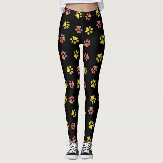 Bunte Tatzen Leggings (Vorderseite)