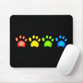 Bunte Tatzen Mousepad (Mit Mouse)