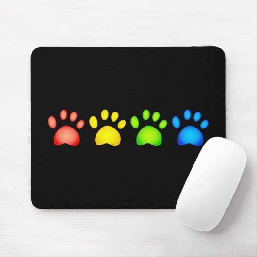 Bunte Tatzen Mousepad (Mit Mouse)