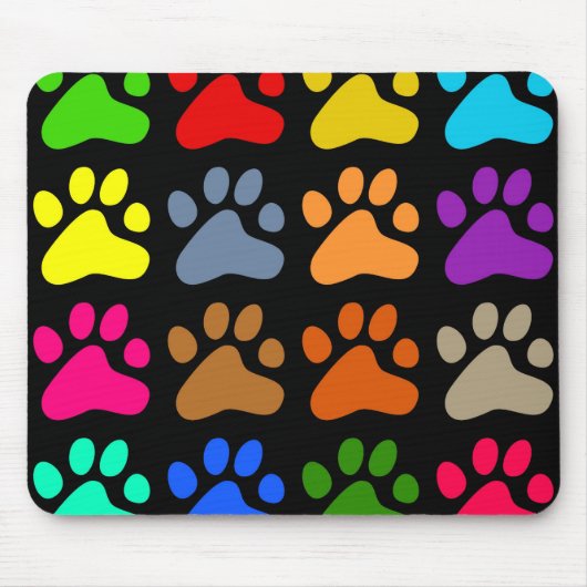 Bunte Tatzen Mousepad (Vorne)
