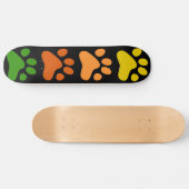 Bunte Tatzen Skateboard (Horizontal)