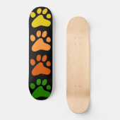 Bunte Tatzen Skateboard (Vorderseite)