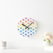 Bunte Tatzendrucke Runde Wanduhr (Zuhause)