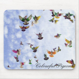 Bunte Tauben Mousepad