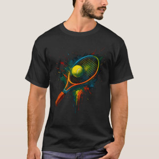Bunte Tennisball-Tie-Dye-Farbenexplosion T-Shirt
