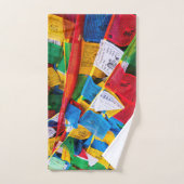 Bunte tibetische Gebetsflaggen - Tibet Badhandtuch Set (Handtuch)