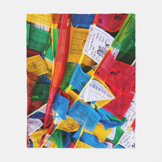 Bunte tibetische Gebetsflaggen - Tibet Fleecedecke (Vorderseite)