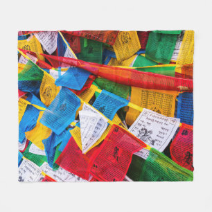 Bunte tibetische Gebetsflaggen - Tibet Fleecedecke