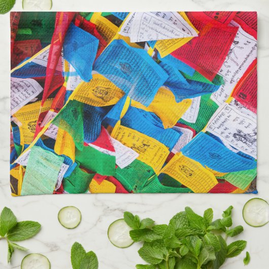 Bunte tibetische Gebetsflaggen - Tibet Geschirrtuch (Gefaltet)