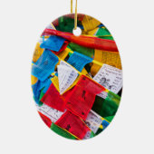 Bunte tibetische Gebetsflaggen - Tibet Keramik Ornament (Hinten)