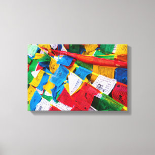 Bunte tibetische Gebetsflaggen - Tibet Leinwanddruck