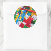 Bunte tibetische Gebetsflaggen - Tibet Runder Aufkleber (Tasche)