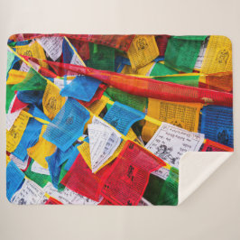 Bunte tibetische Gebetsflaggen - Tibet Sherpadecke