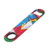 Bunte tibetische Gebetsflaggen - Tibet Speed Flaschenöffner (Rückseite Schrägansicht)