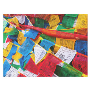 Bunte tibetische Gebetsflaggen - Tibet Tischdecke