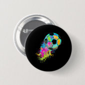 Bunte Tie Dye Fußball Ll  Button (Vorne & Hinten)