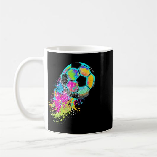 Bunte Tie Dye Fußball Ll  Kaffeetasse (Links)