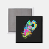 Bunte Tie Dye Fußball Ll  Magnet (Vorderseite/Rückseite)