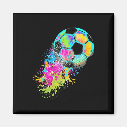 Bunte Tie Dye Fußball Ll  Magnet (Vorne)
