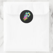 Bunte Tie Dye Fußball Ll  Runder Aufkleber (Tasche)