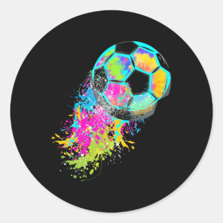 Bunte Tie Dye Fußball Ll  Runder Aufkleber