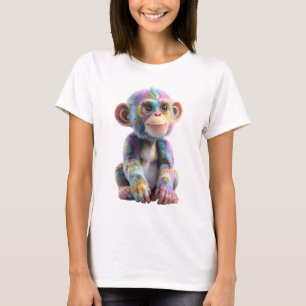 Bunte Tie-Dye-Regenbogen-Baby-Schimpansin T-Shirt
