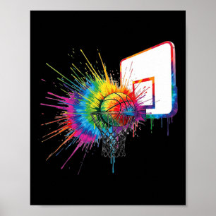 Bunte Tie Dye Sketll Reifen Farbspritzer Sport Poster