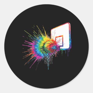 Bunte Tie Dye Sketll Reifen Farbspritzer Sport Runder Aufkleber