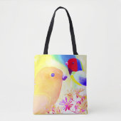 Bunte Tie-Dye Vögel Tasche (Vorderseite)
