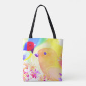 Bunte Tie-Dye Vögel Tasche (Rückseite)