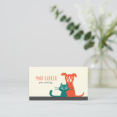 Bunte Tiere der Katzen-und Hundemoderne Visitenkarte (Stehend Vorderseite)