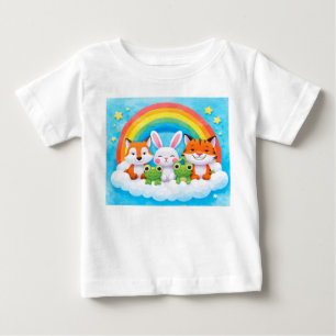 Bunte Tierillustration Baby T-shirt
