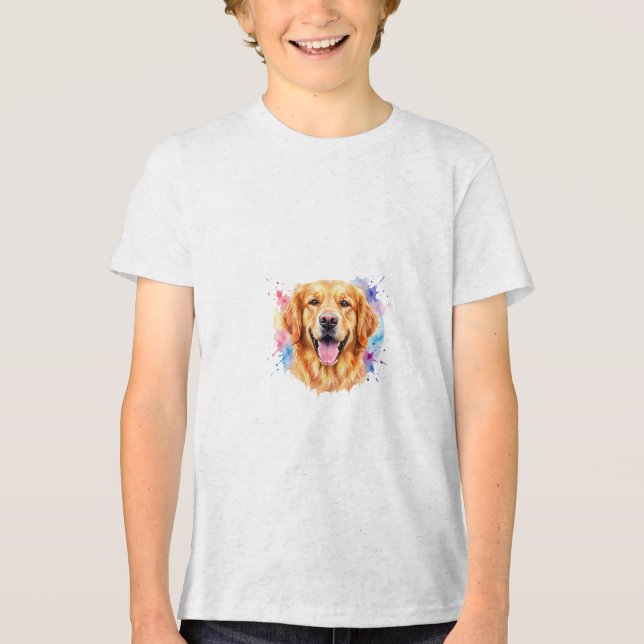 Bunte Tierillustration Tri-Blend Shirt (Vorderseite)