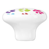 Bunte Tiertatzen-Drucke Keramikknauf (Seitenansicht)