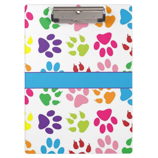 Bunte Tiertatzen-Drucke Klemmbrett (Vorderseite)