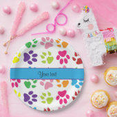 Bunte Tiertatzen-Drucke Pappteller (Party)