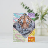Bunte Tiger-Collage-Postkarte Postkarte (Stehend Vorderseite)