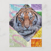 Bunte Tiger-Collage-Postkarte Postkarte (Vorderseite)