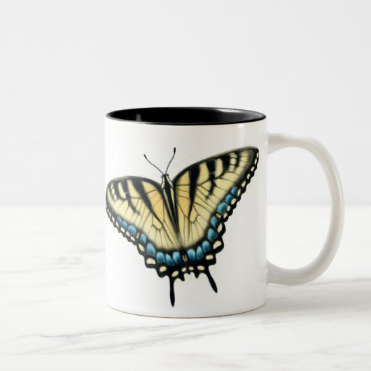 Bunte Tiger-Frack-Schmetterlings-Tasse Zweifarbige Tasse (Rechts)