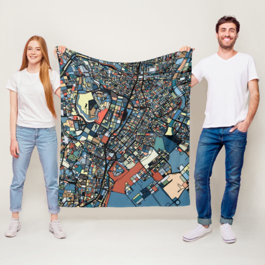 Bunte Tokyo-Karte Fleecedecke (Beispiel)