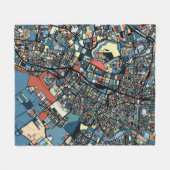 Bunte Tokyo-Karte Fleecedecke (Vorderseite (Horizontal))