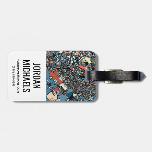 Bunte Tokyo-Karte Gepäckanhänger (Rückseite horizontal)