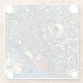 Bunte Tokyo-Karte Glasuntersetzer (Rückseite)