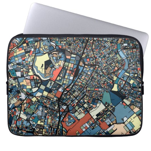Bunte Tokyo-Karte Laptopschutzhülle (Vorderseite)