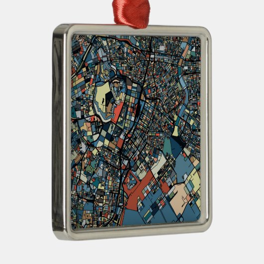 Bunte Tokyo-Karte Ornament Aus Metall (Rechts)