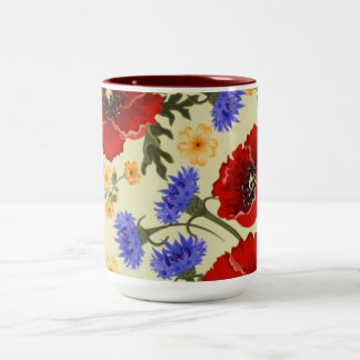 Bunte Ton-Tasse des Blumen-Entwurfs-zwei Zweifarbige Tasse
