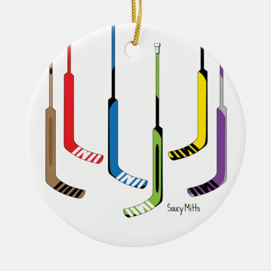 Bunte Tormann-Hockey-Stöcke Keramikornament (Vorne)