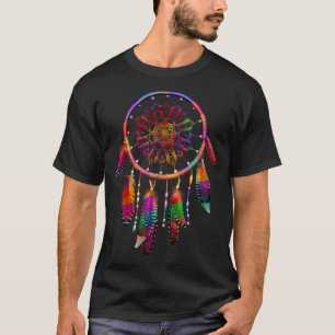 Bunte Traumfängerfedern Stammes-Native-Amerikaner T-Shirt