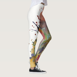 Bunte, trendige, feine Abstrakte Wasserfarbensplit Leggings
