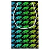 Bunte Triceratops-Dinosaurier-Geschenk-Tasche Kleine Geschenktüte (Rückseite)